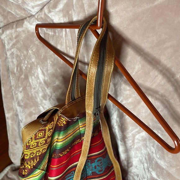 Aztec Leather and canvas backpack/ single shoulder bag - Picture 11 of 16
